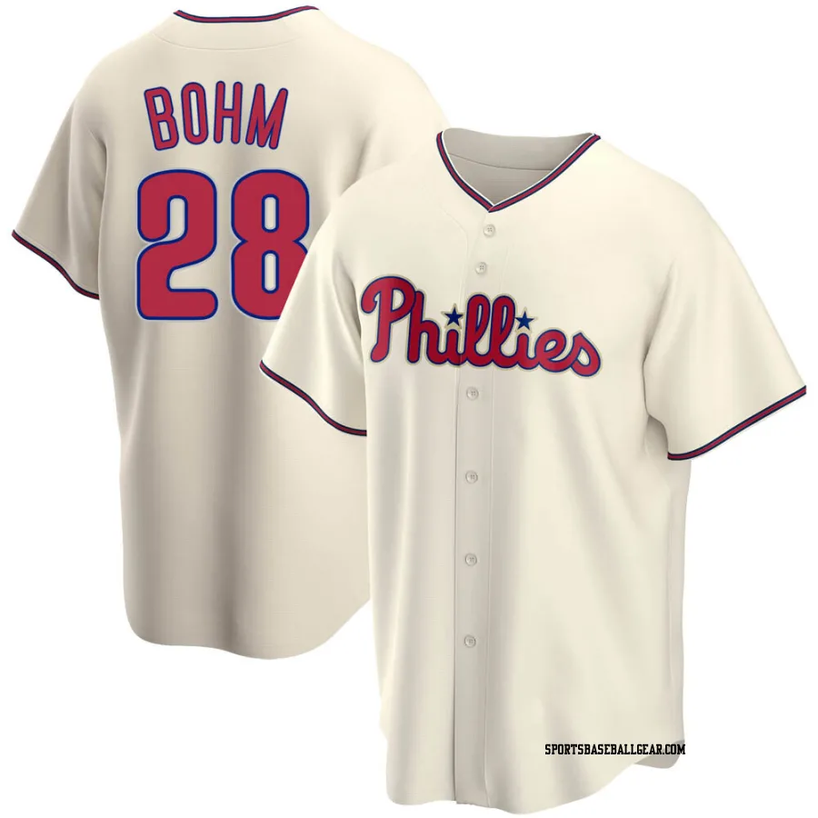 Alec Bohm Men's Philadelphia Phillies Cream Replica Alternate Jersey