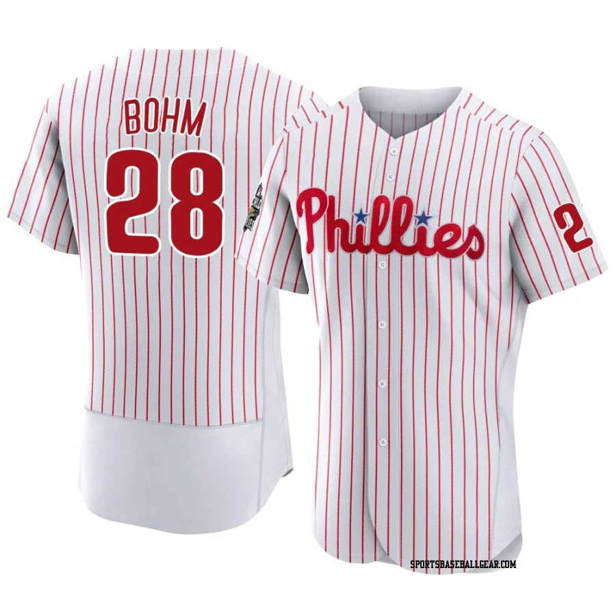 Alec Bohm Men's Philadelphia Phillies White Authentic 2022 World Series Home Jersey