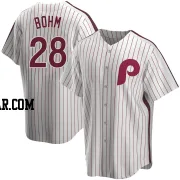 Alec Bohm Men's Philadelphia Phillies White Replica Home Cooperstown Collection Jersey