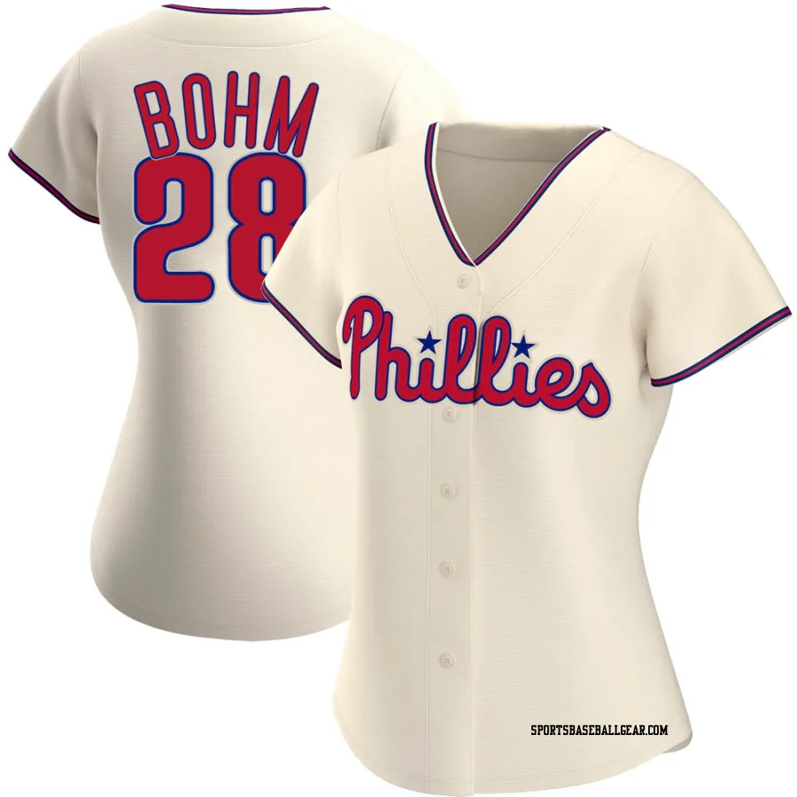 Alec Bohm Women's Philadelphia Phillies Cream Authentic Alternate Jersey