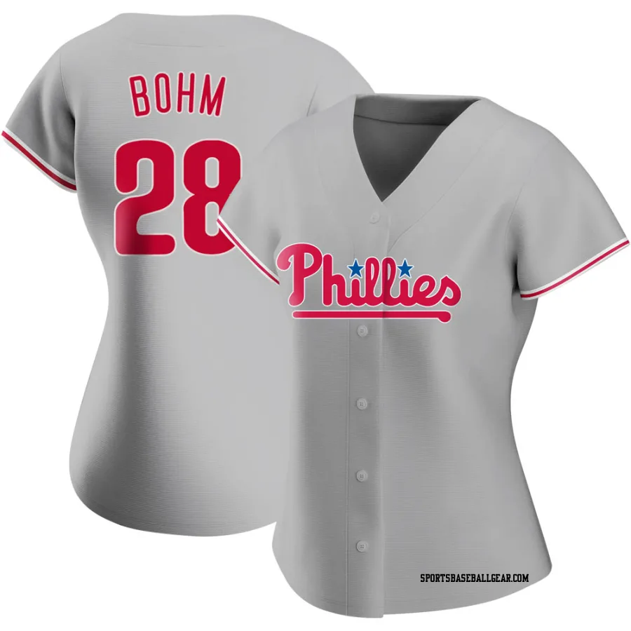 Alec Bohm Women's Philadelphia Phillies Gray Authentic Road Jersey