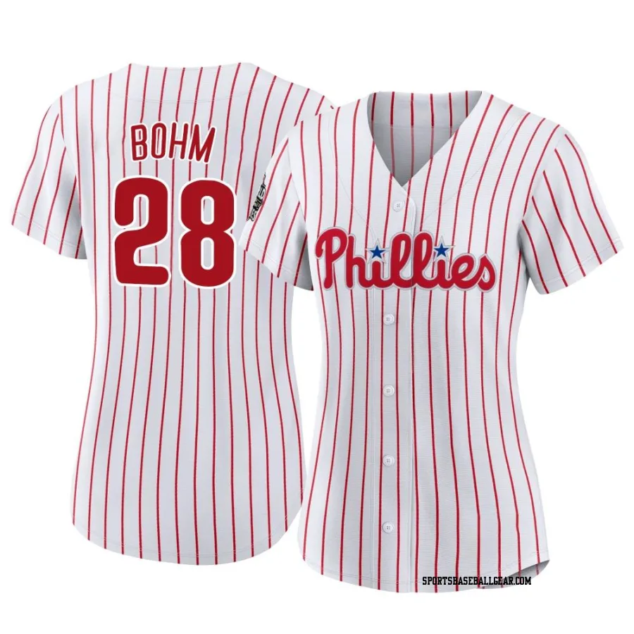 Alec Bohm Women's Philadelphia Phillies White Authentic 2022 World Series Home Jersey