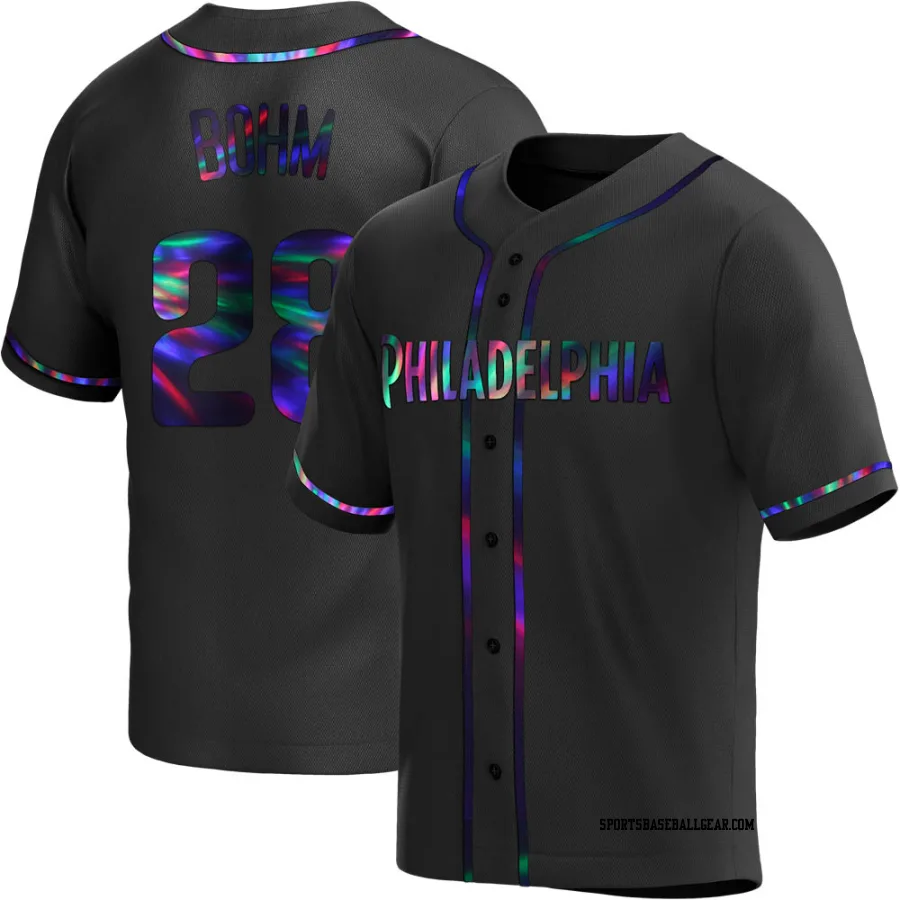 Alec Bohm Youth Philadelphia Phillies Black Holographic Replica Alternate Jersey