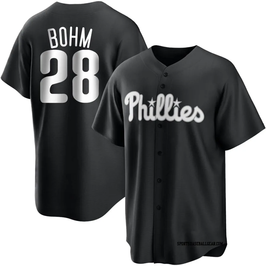 Alec Bohm Youth Philadelphia Phillies Black/White Replica Jersey