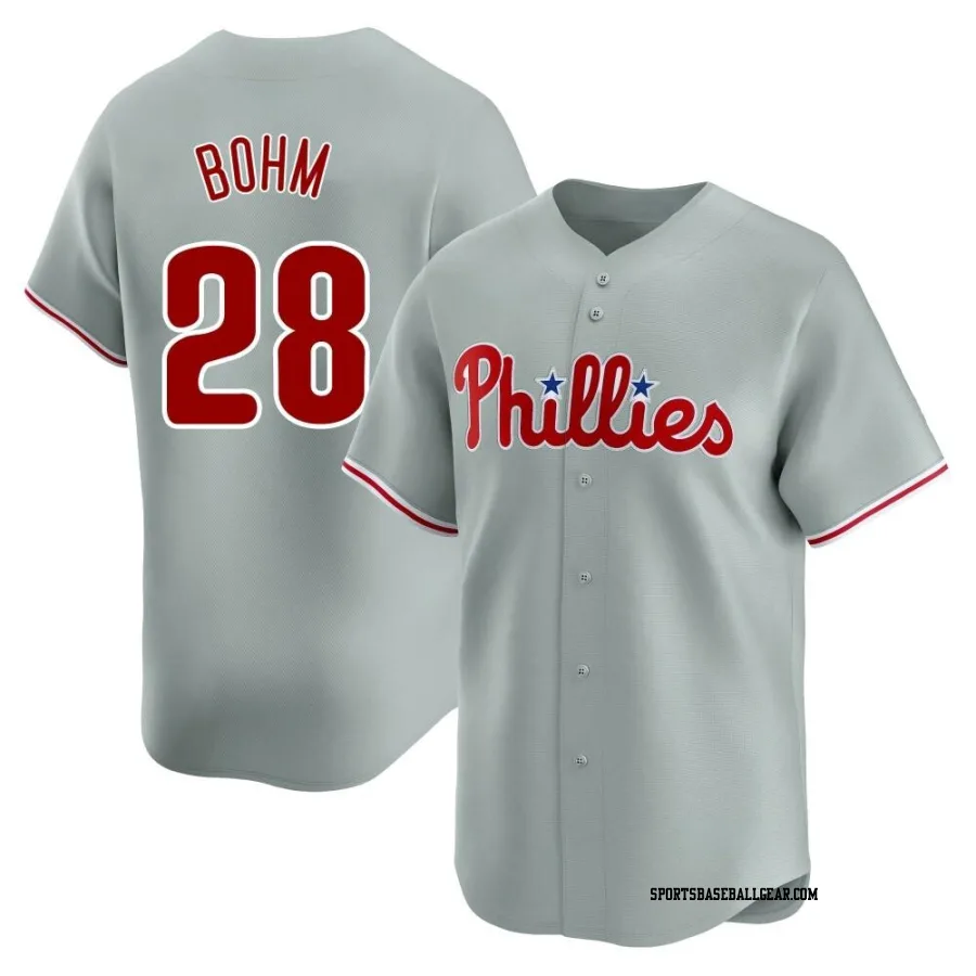 Alec Bohm Youth Philadelphia Phillies Gray Limited Away Jersey