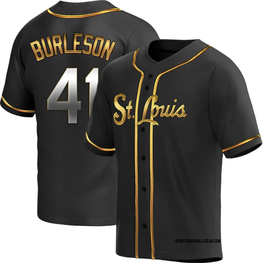 Alec Burleson Men's St. Louis Cardinals Black Golden Replica Alternate Jersey