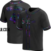 Alec Burleson Men's St. Louis Cardinals Black Holographic Replica Alternate Jersey