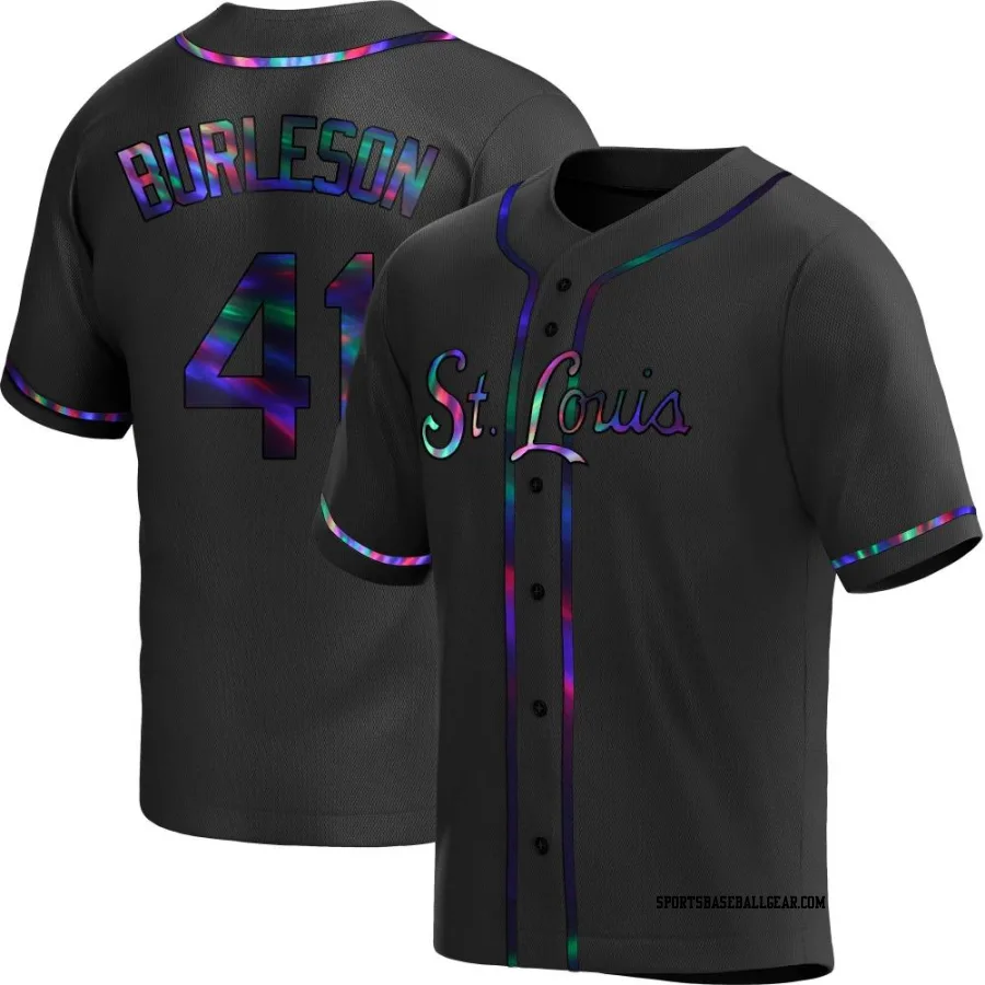 Alec Burleson Men's St. Louis Cardinals Black Holographic Replica Alternate Jersey