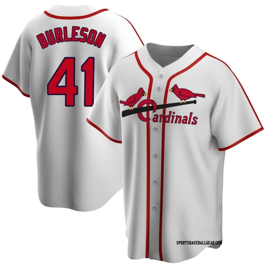 Alec Burleson Men's St. Louis Cardinals White Home Cooperstown Collection Jersey