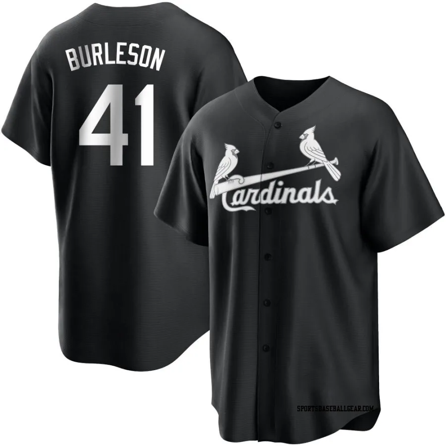 Alec Burleson Youth St. Louis Cardinals Black/White Replica Jersey