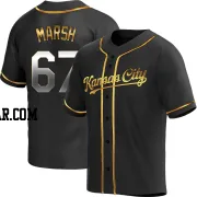 Alec Marsh Men's Kansas City Royals Black Golden Replica Alternate Jersey