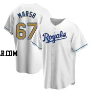 Alec Marsh Men's Kansas City Royals Gold Replica White Home Jersey