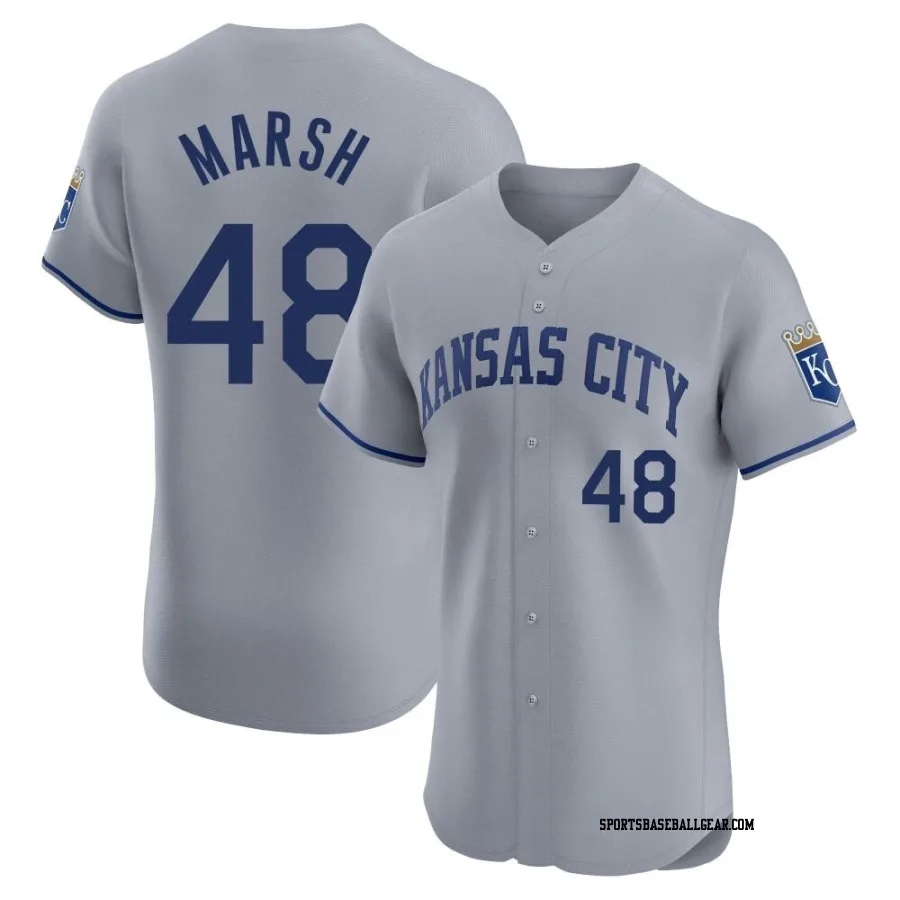 Alec Marsh Men's Kansas City Royals Gray Elite Road Jersey