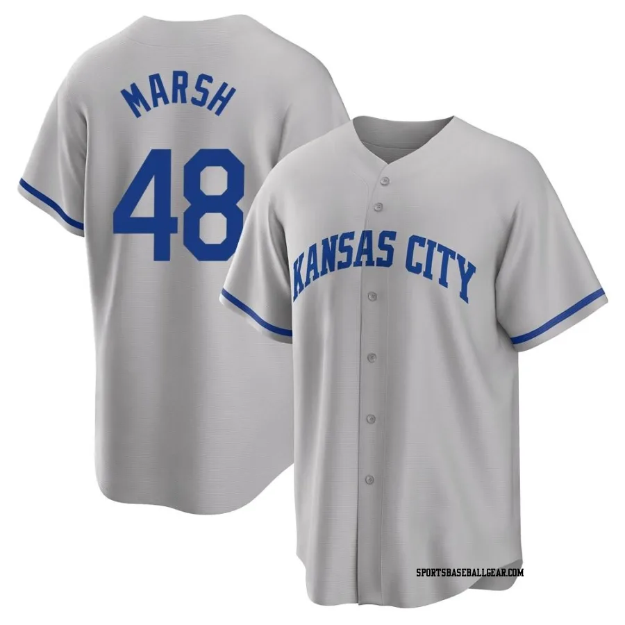 Alec Marsh Men's Kansas City Royals Gray Replica 2022 Road Jersey