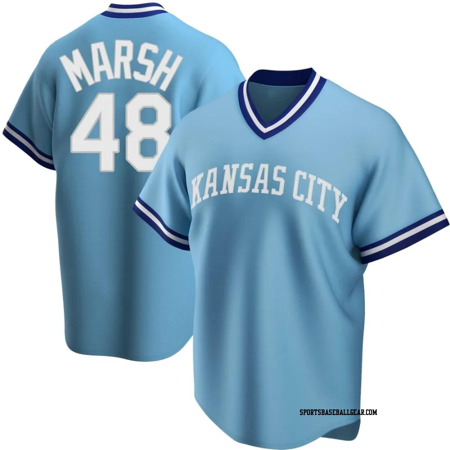 Alec Marsh Men's Kansas City Royals Light Blue Replica Road Cooperstown Collection Jersey