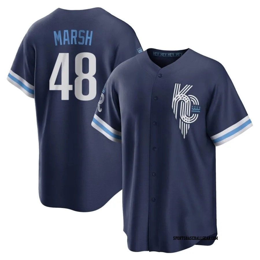 Alec Marsh Men's Kansas City Royals Navy Replica 2022 City Connect Jersey