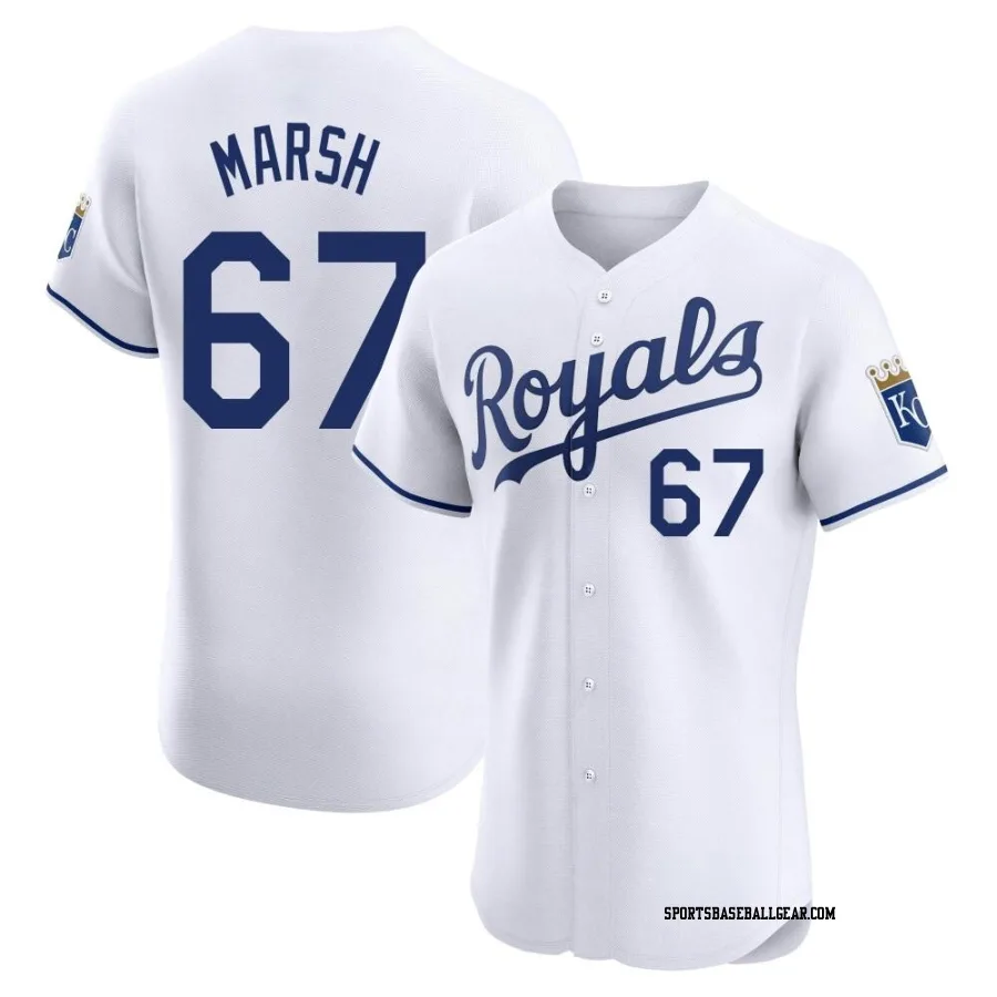 Alec Marsh Men's Kansas City Royals White Elite Home Jersey