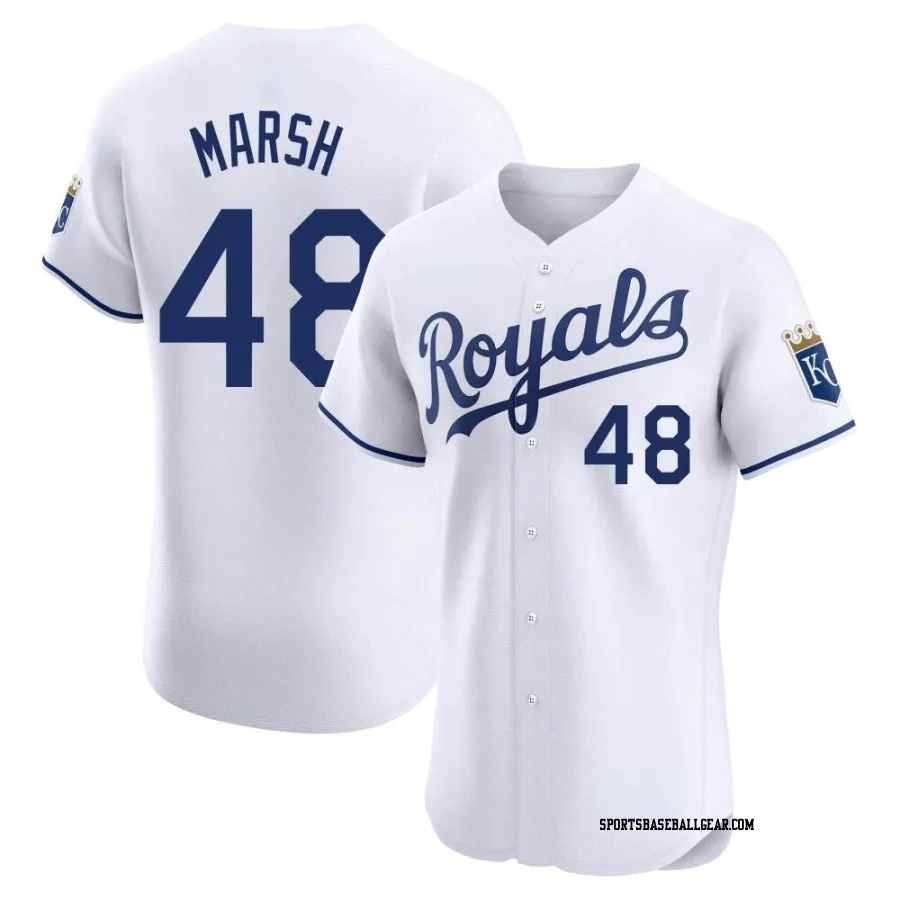 Alec Marsh Men's Kansas City Royals White Elite Home Jersey