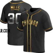 Alec Mills Men's Chicago Cubs Black Golden Replica Alternate Jersey