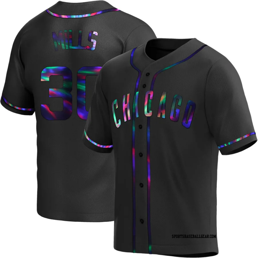 Alec Mills Men's Chicago Cubs Black Holographic Replica Alternate Jersey