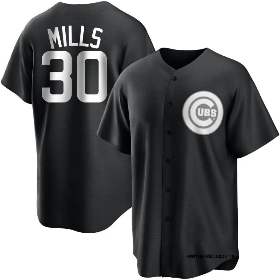 Alec Mills Men's Chicago Cubs Black/White Replica Jersey