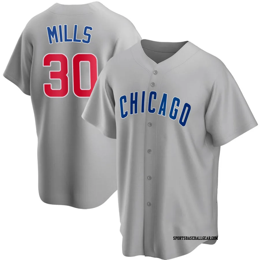 Alec Mills Men's Chicago Cubs Gray Replica Road Jersey