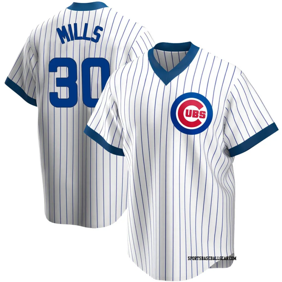 Alec Mills Men's Chicago Cubs White Replica Home Cooperstown Collection Jersey