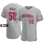 Alec Mills Men's Cincinnati Reds Gray Authentic Road Jersey