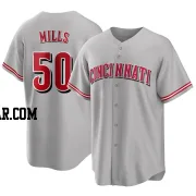 Alec Mills Men's Cincinnati Reds Gray Replica Road Jersey