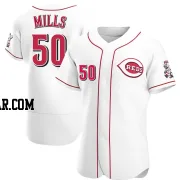 Alec Mills Men's Cincinnati Reds White Authentic Home Jersey