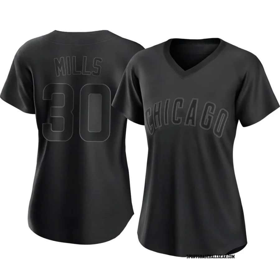 Alec Mills Women's Chicago Cubs Black Authentic Pitch Fashion Jersey