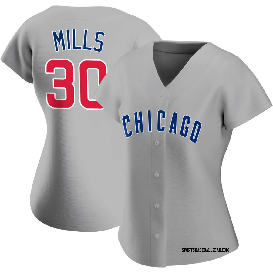 Alec Mills Women's Chicago Cubs Gray Authentic Road Jersey