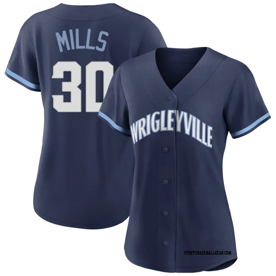 Alec Mills Women's Chicago Cubs Navy Authentic 2021 City Connect Jersey