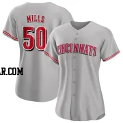 Alec Mills Women's Cincinnati Reds Gray Authentic Road Jersey