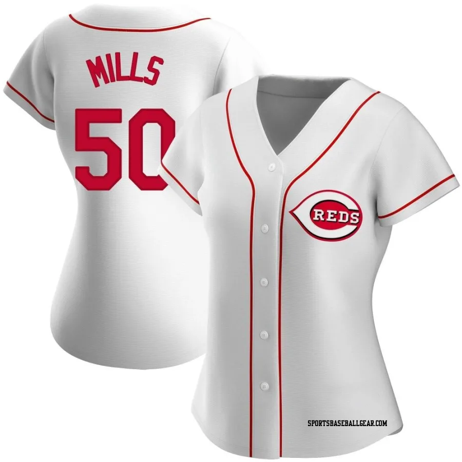 Alec Mills Women's Cincinnati Reds White Replica Home Jersey