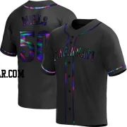 Alec Mills Youth Cincinnati Reds Black Holographic Replica Alternate Jersey