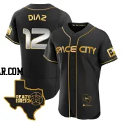 Aledmys Diaz Men's Houston Astros Black/Gold Authentic 2023 Space City Ready 2 Reign Flex Base Jersey