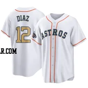 Aledmys Diaz Men's Houston Astros Gold Replica White 2023 Collection Jersey