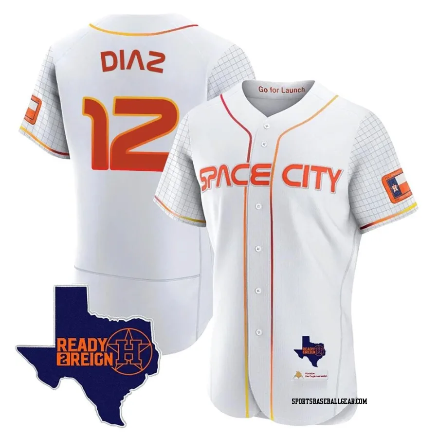 Aledmys Diaz Men's Houston Astros White Authentic 2023 Space City Ready 2 Reign Flex Base Jersey