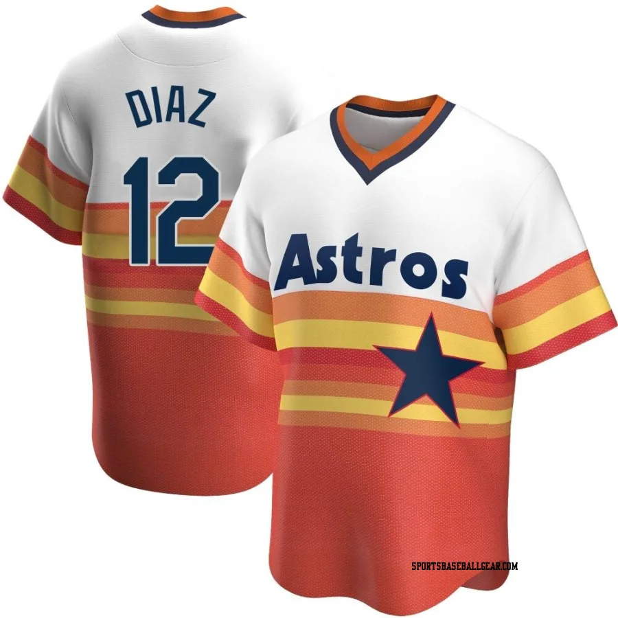 Aledmys Diaz Men's Houston Astros White Replica Home Cooperstown Collection Jersey