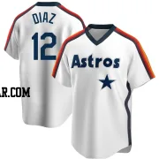 Aledmys Diaz Men's Houston Astros White Replica Home Cooperstown Collection Team Jersey