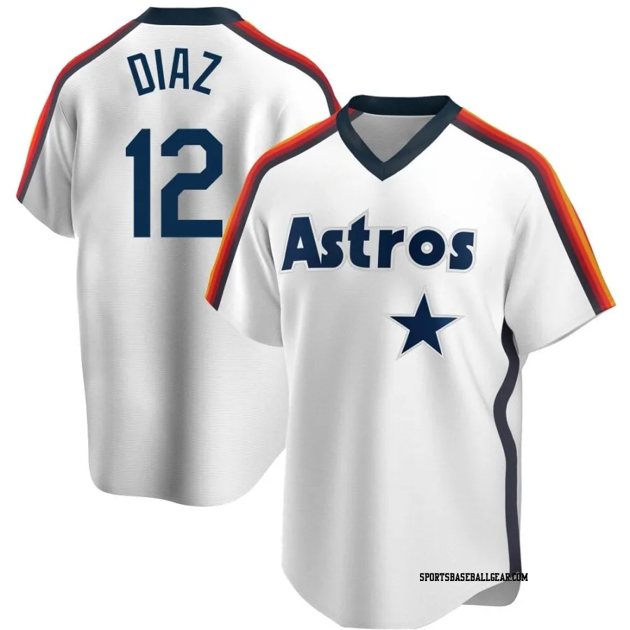 Aledmys Diaz Men's Houston Astros White Replica Home Cooperstown Collection Team Jersey