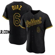 Aledmys Diaz Men's Oakland Athletics Black Authentic Snake Skin City Jersey