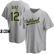 Aledmys Diaz Men's Oakland Athletics Gray Replica Road Jersey