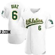 Aledmys Diaz Men's Oakland Athletics White Authentic Home Jersey