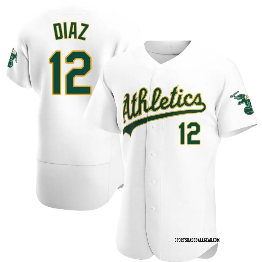 Aledmys Diaz Men's Oakland Athletics White Authentic Home Jersey