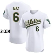 Aledmys Diaz Men's Oakland Athletics White Elite Home Jersey