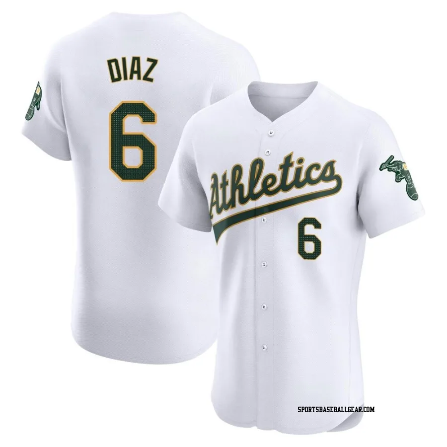 Aledmys Diaz Men's Oakland Athletics White Elite Home Jersey