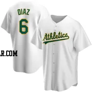 Aledmys Diaz Men's Oakland Athletics White Replica Home Jersey