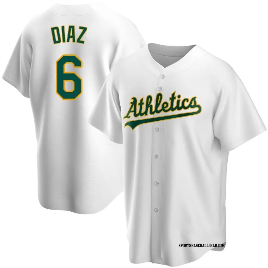 Aledmys Diaz Men's Oakland Athletics White Replica Home Jersey